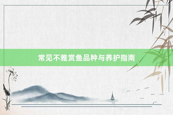 常见不雅赏鱼品种与养护指南